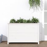 Plantenbak verhoogd 119,5x40x78 cm massief grenenhout wit Plantenbak verhoogd 119,5x40x78 cm massief grenenhout wit