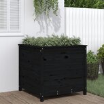 Plantenbak 82,5x82,5x78 cm massief grenenhout zwart Plantenbak 82,5x82,5x78 cm massief grenenhout zwart