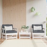 Tuinstoelen met kussens 2 st massief grenenhout wit Tuinstoelen met kussens 2 st massief grenenhout wit