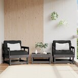 Tuinstoelen 2 st met kussens massief grenenhout grijs Tuinstoelen 2 st met kussens massief grenenhout grijs
