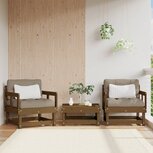 Tuinstoelen 2 st met kussens massief grenenhout honingbruin Tuinstoelen 2 st met kussens massief grenenhout honingbruin