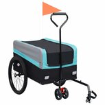 Fietskar 2-in-1 aanhanger loopwagen XXL blauw grijs en zwart Fietskar 2-in-1 aanhanger loopwagen XXL blauw grijs en zwart