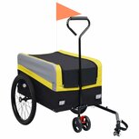 Fietskar 2-in-1 aanhanger loopwagen XXL geel grijs en zwart Fietskar 2-in-1 aanhanger loopwagen XXL geel grijs en zwart