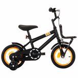 Kinderfiets met voordrager 12 inch zwart en oranje Kinderfiets met voordrager 12 inch zwart en oranje