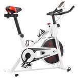 Hometrainer met hartslagsensoren wit en rood Hometrainer met hartslagsensoren wit en rood