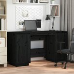 Bureau 140x50x75 cm massief grenenhout zwart Bureau 140x50x75 cm massief grenenhout zwart