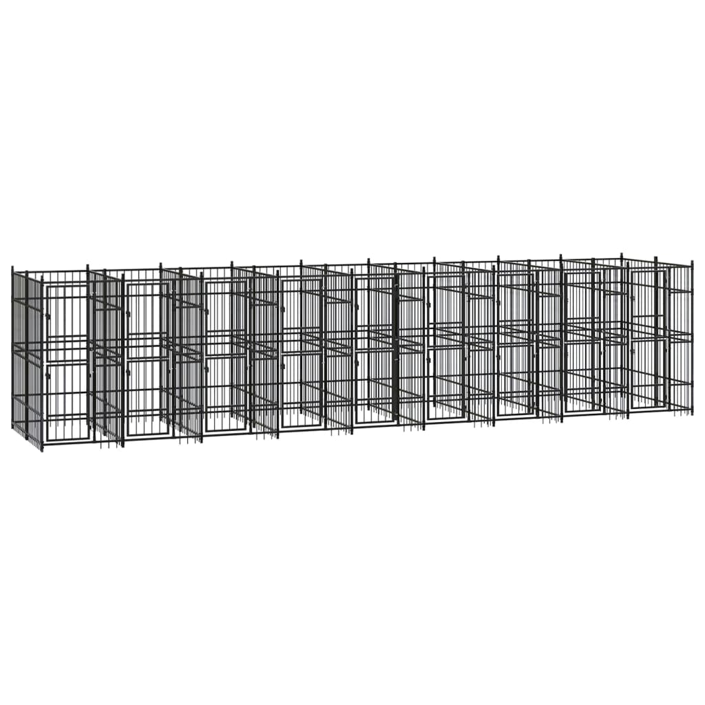 VidaXL Hondenkennel 16,59 m² staal