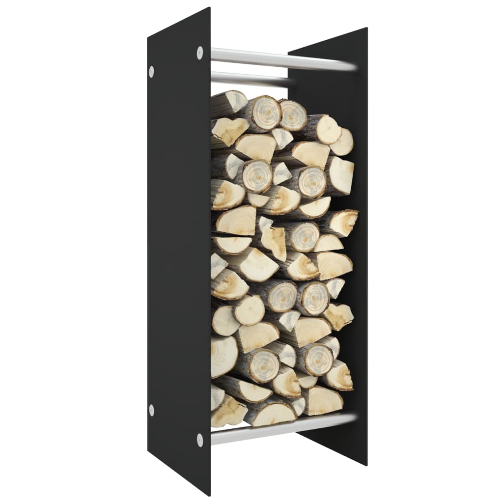 VidaXL Haardhoutrek 40x35x100 cm gehard glas zwart
