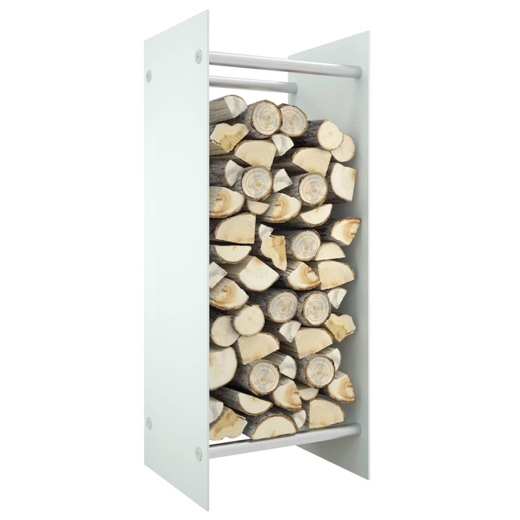VidaXL Haardhoutrek 40x35x100 cm gehard glas wit