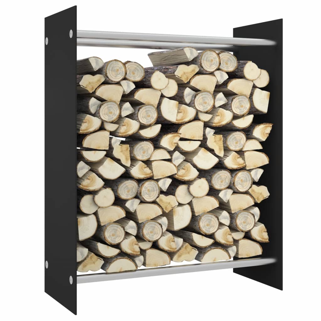 VidaXL Haardhoutrek 80x35x100 cm gehard glas zwart