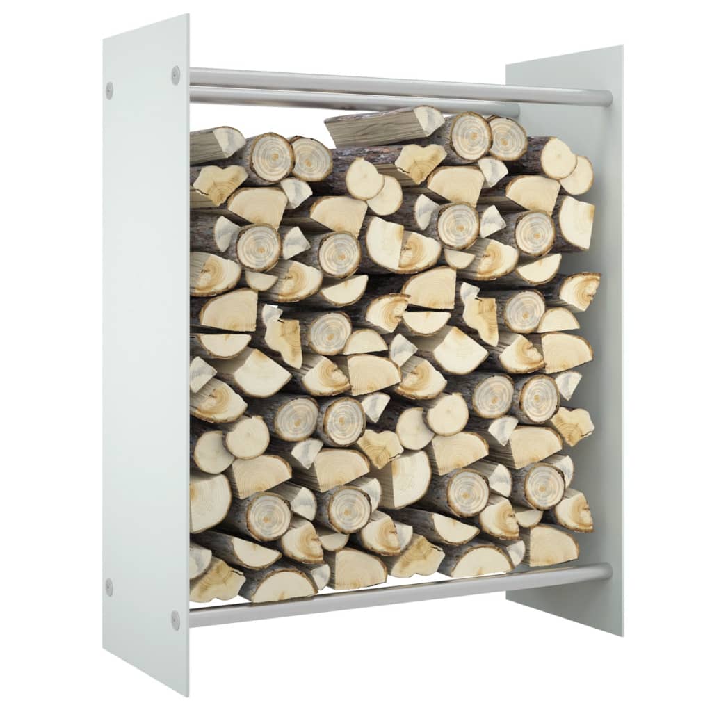VidaXL Haardhoutrek 80x35x100 cm gehard glas wit