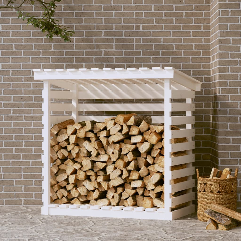 VidaXL Haardhoutrek 108x73x108 cm massief grenenhout wit