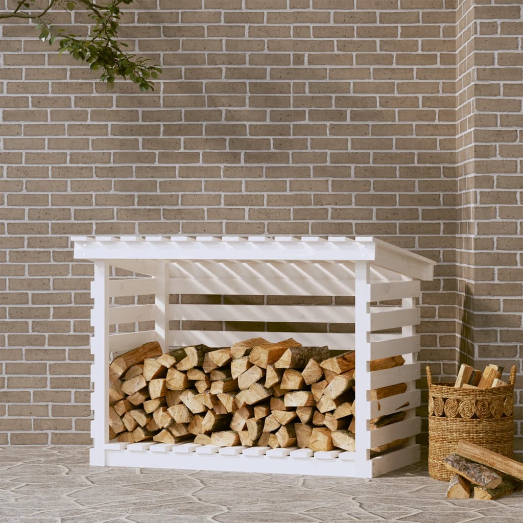 VidaXL Haardhoutrek 108x73x79 cm massief grenenhout wit