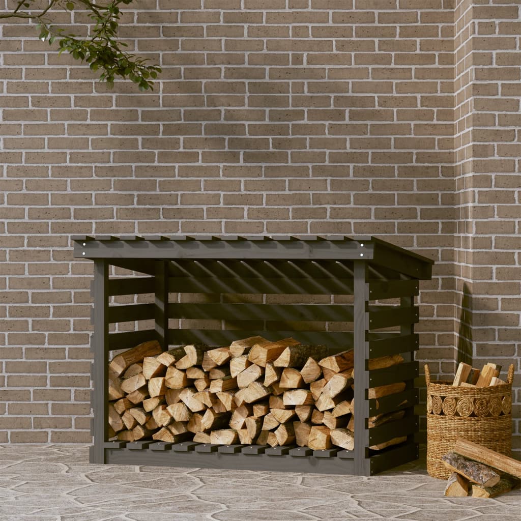 VidaXL Haardhoutrek 108x73x79 cm massief grenenhout grijs