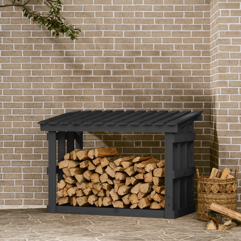 VidaXL Haardhoutrek 108x64,5x77 cm massief grenenhout grijs