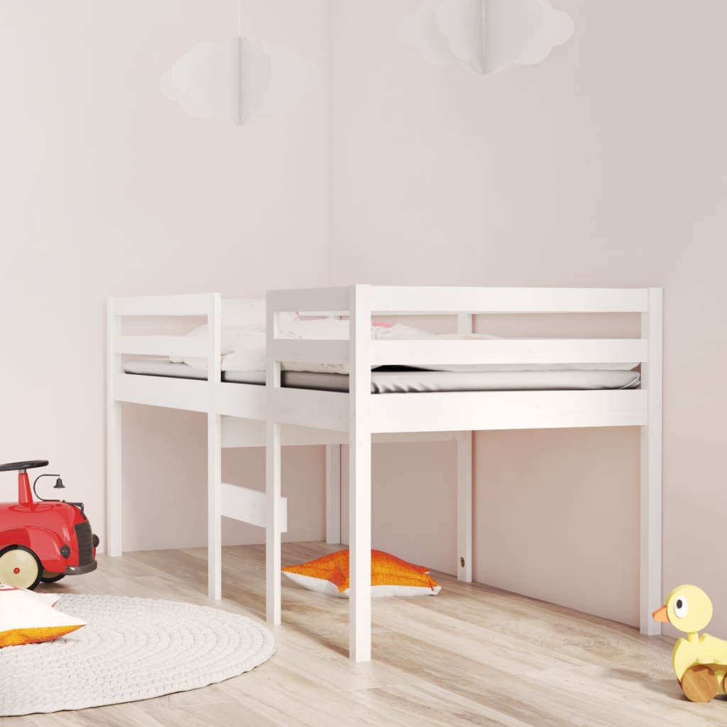 VidaXL Hoogslaper massief grenenhout wit 75x190 cm