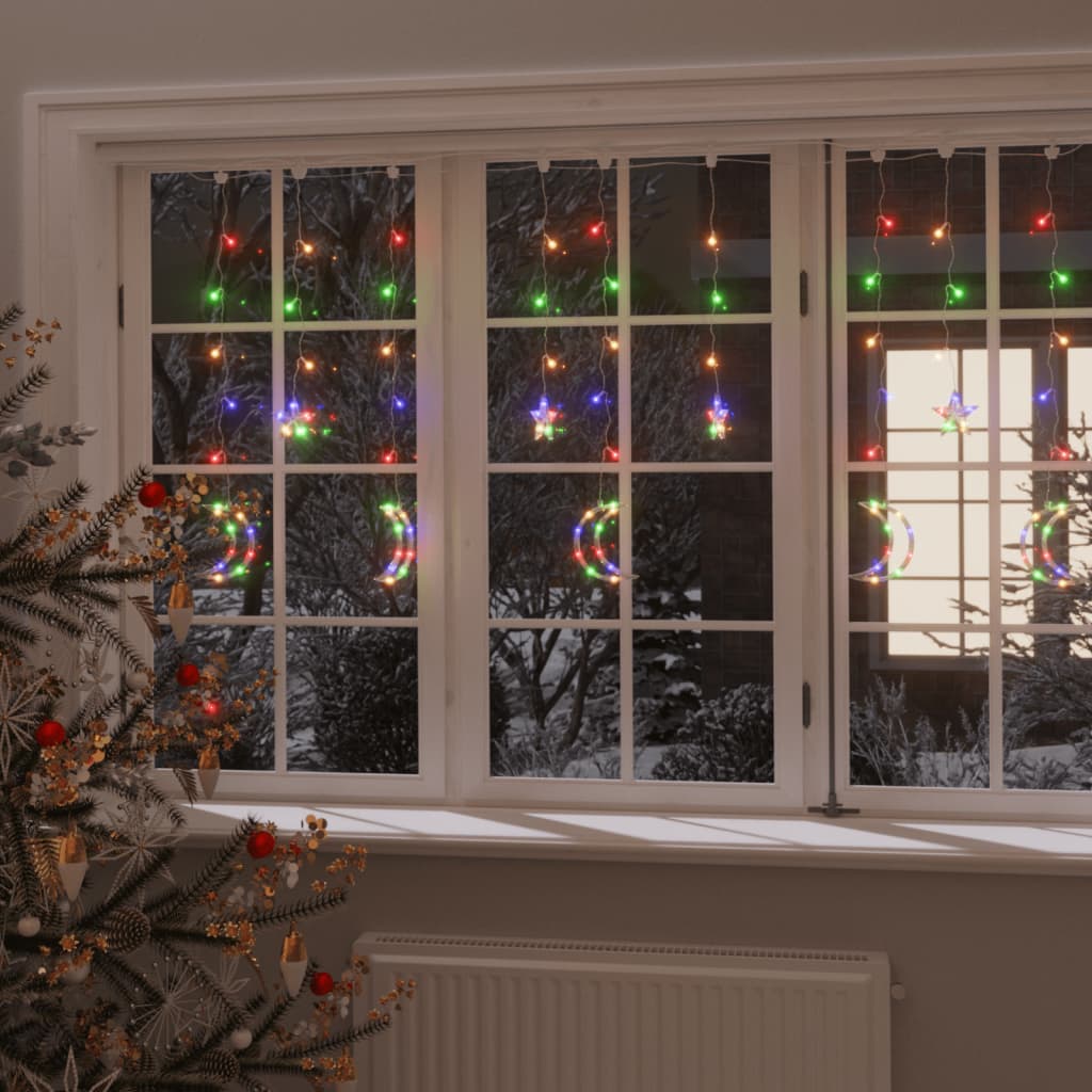 VidaXL Lichtslinger ster en maan 138 LED's meerkleurig