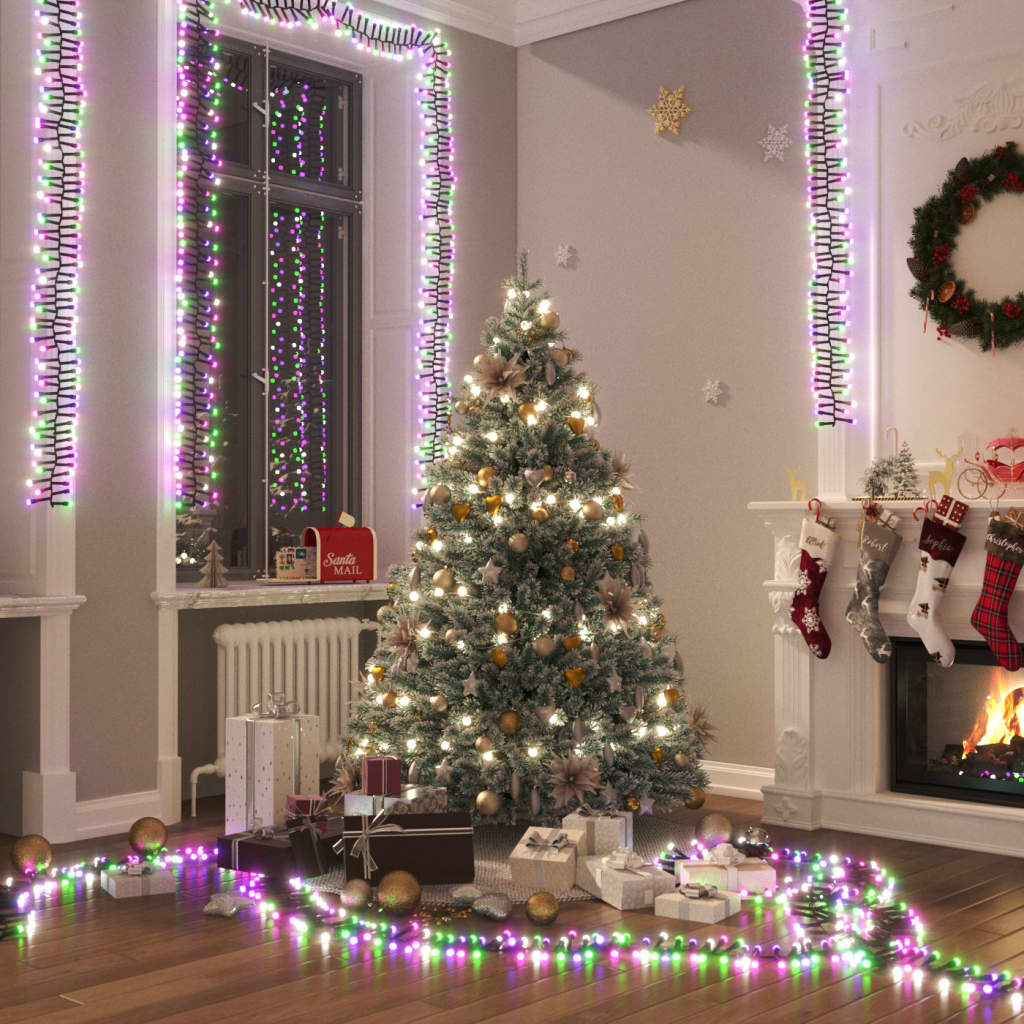 VidaXL Lichtslinger cluster met 400 LED's pastel meerkleurig 7,4 m PVC