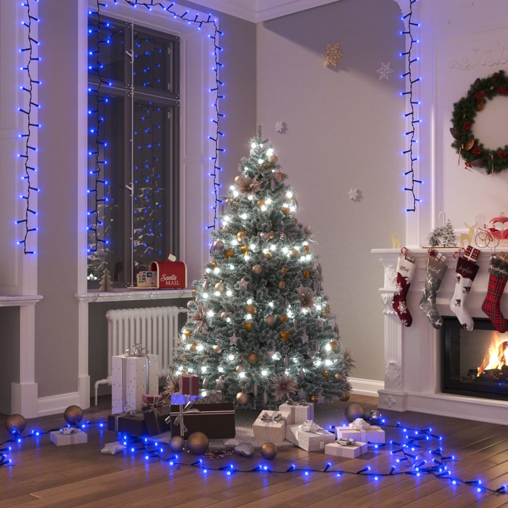 VidaXL Lichtslinger compact met 400 LED's blauw 13 m PVC