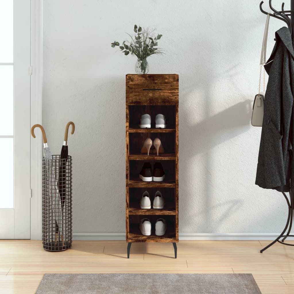 VidaXL Schoenenkast 30x35x105 cm bewerkt hout gerookt eikenkleurig