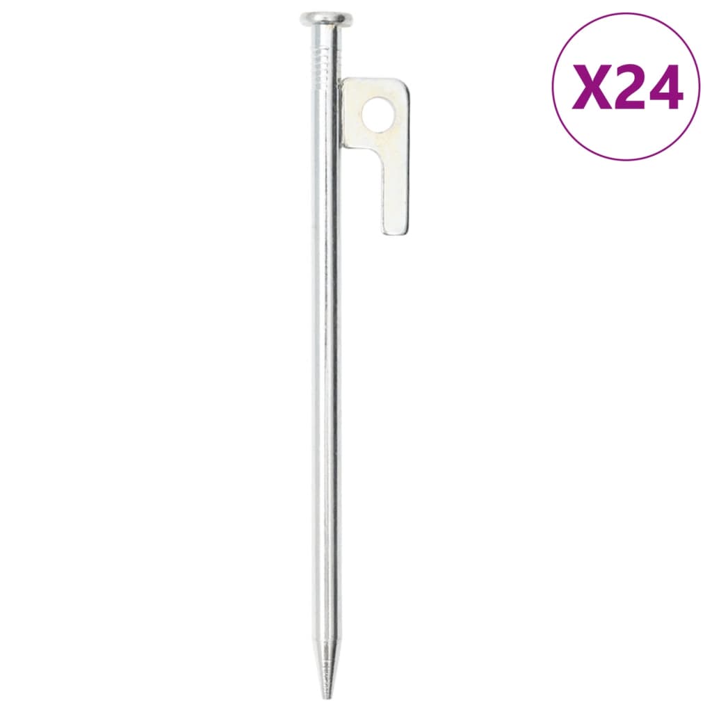 VidaXL Tentharingen 24 st 9 mm 20 cm gegalvaniseerd staal