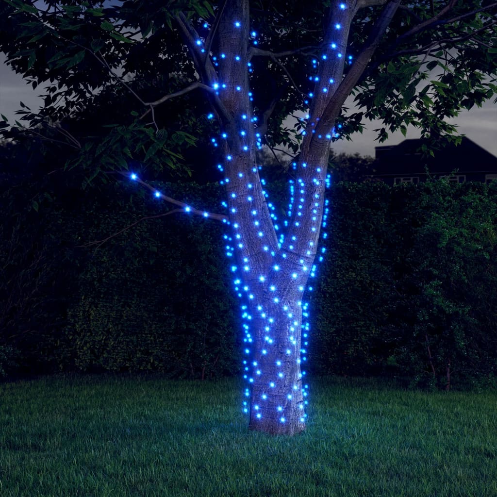 VidaXL Lichtsnoeren 2 st met 2x200 LED's solar binnen/buiten blauw