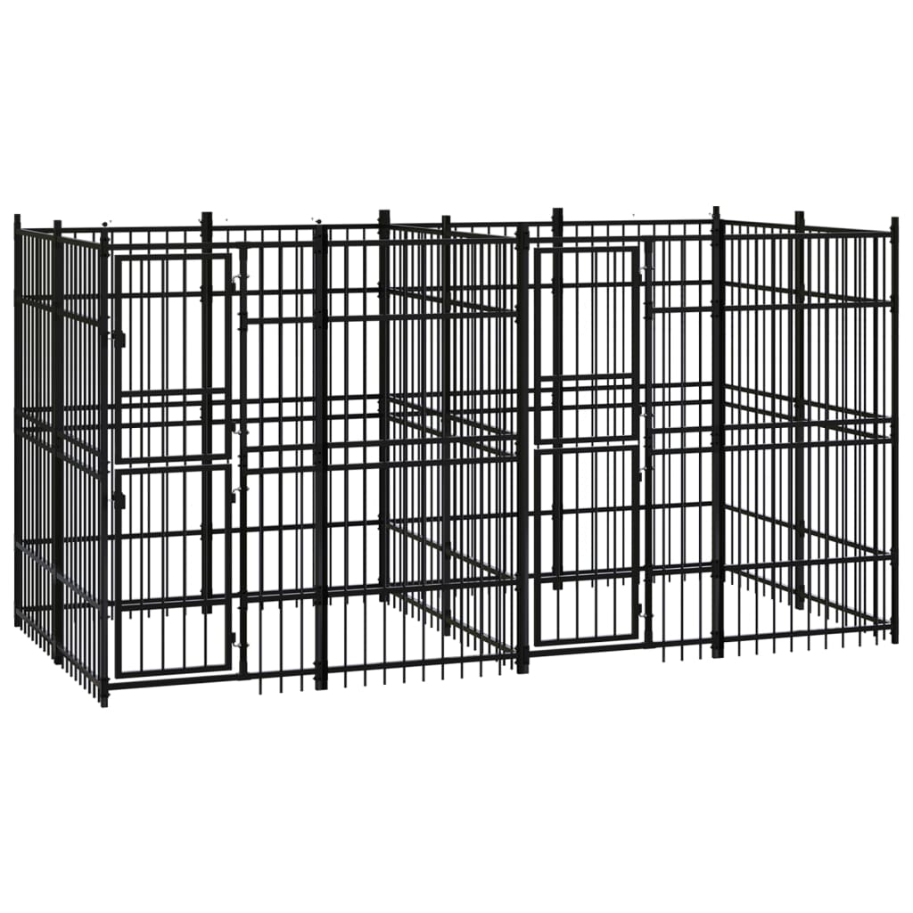 VidaXL Hondenkennel 7,37 m² staal 