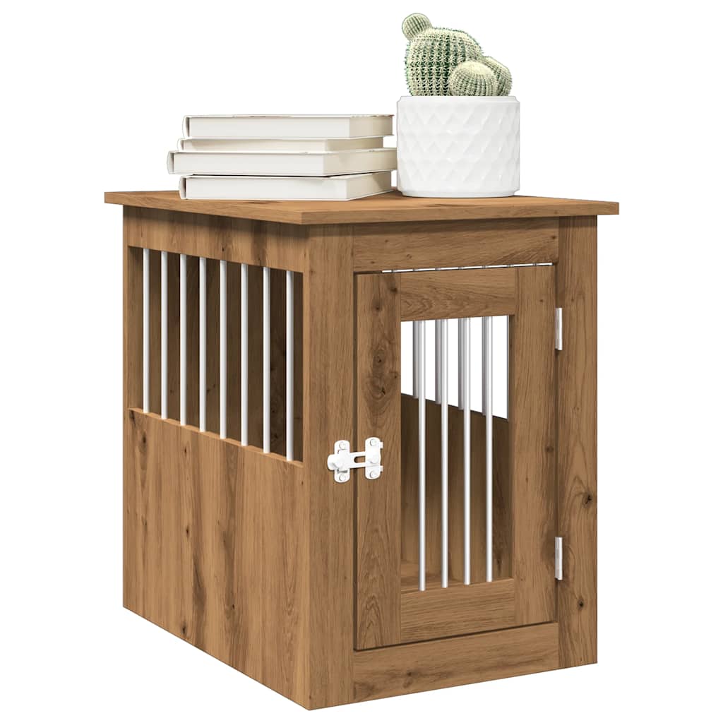 vidaXL Hondenbench 45x62x59 cm bewerkt hout artisanaal eikenkleurig