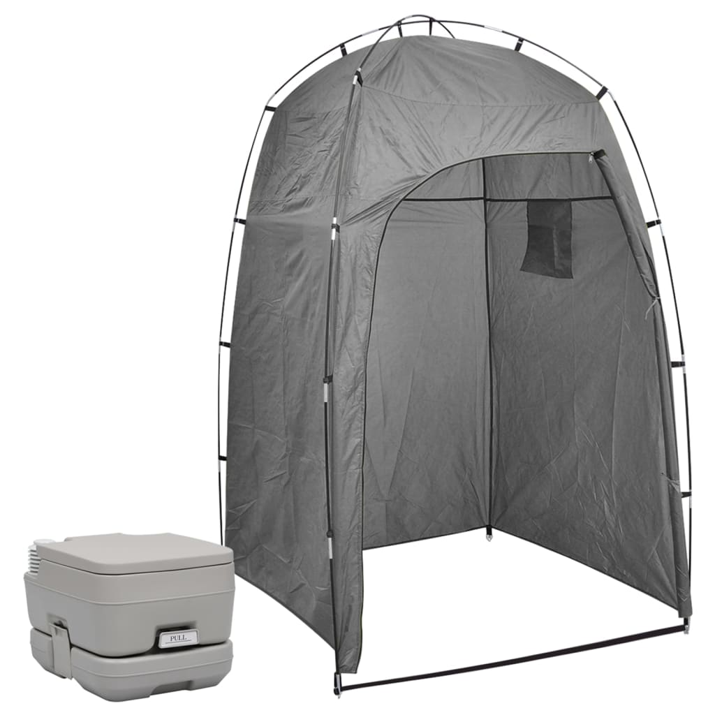 VidaXL Kampeertoilet met tent draagbaar 10 + 10 L