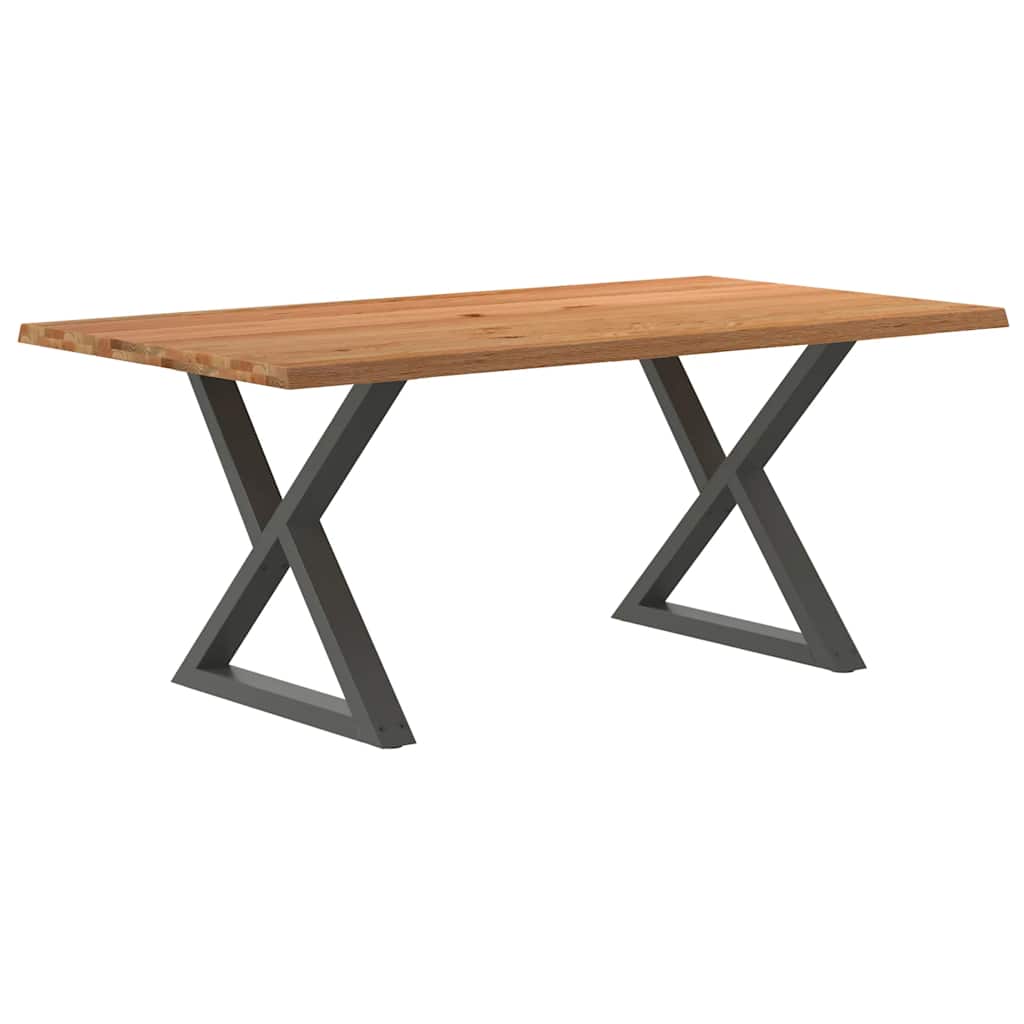 VidaXL Eettafel met natuurlijke rand 180x100x74cm eikenhout lichtbruin