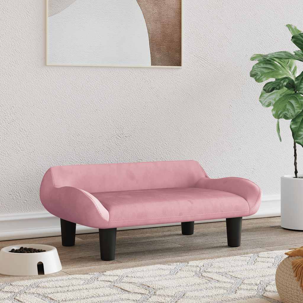 VidaXL Hondenmand 70x40x24 cm fluweel roze
