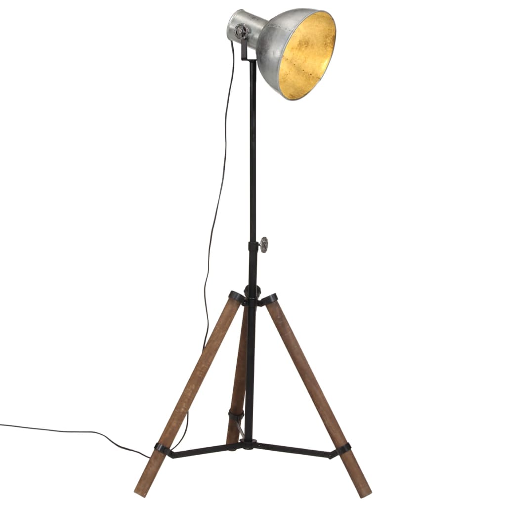 VidaXL Vloerlamp 25 W E27 75x75x90-150 cm vintage zilverkleurig