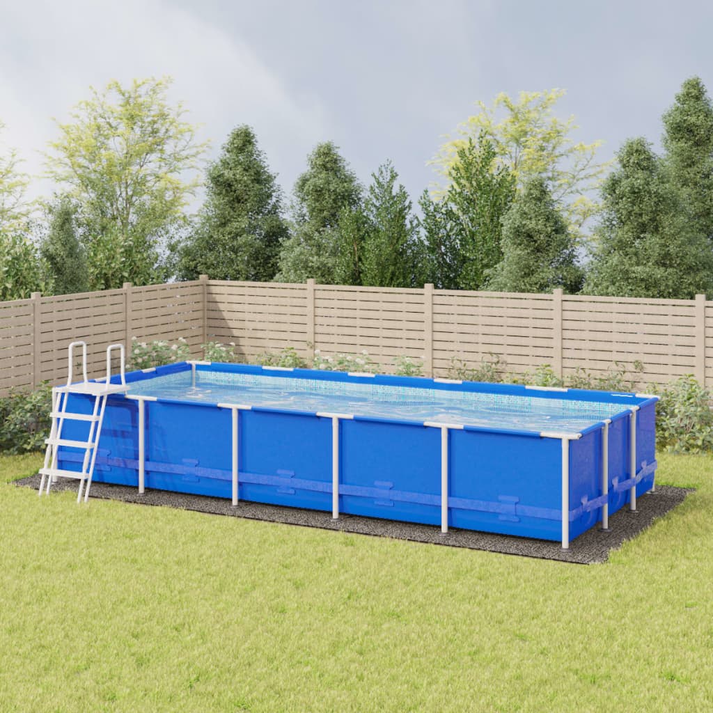 VidaXL Zwembadgrondzeil 999x500 cm polyester geotextiel lichtgrijs