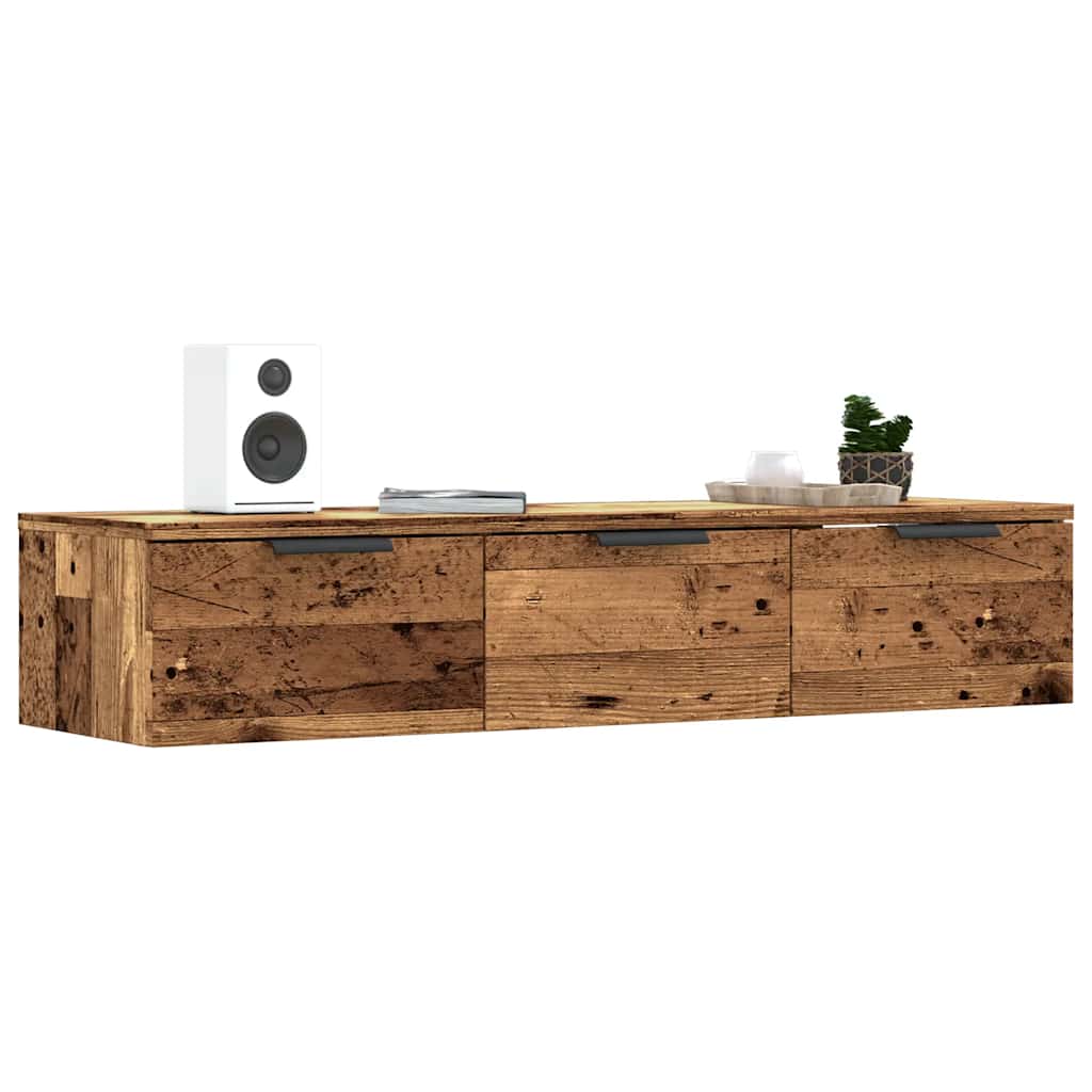 VidaXL Wandkast 102x30x20 cm bewerkt hout oud houtkleurig