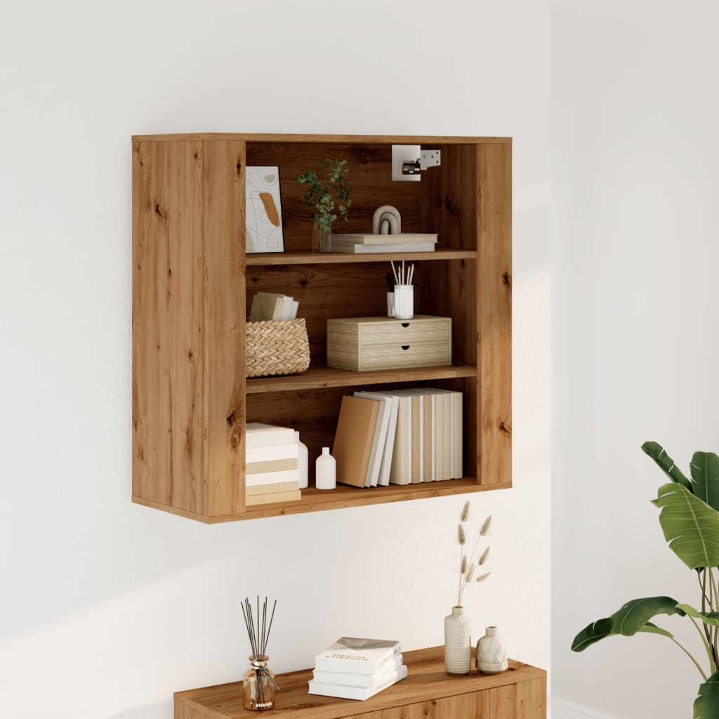 VidaXL Wandkast 80x33x80 cm bewerkt hout artisanaal eikenkleur