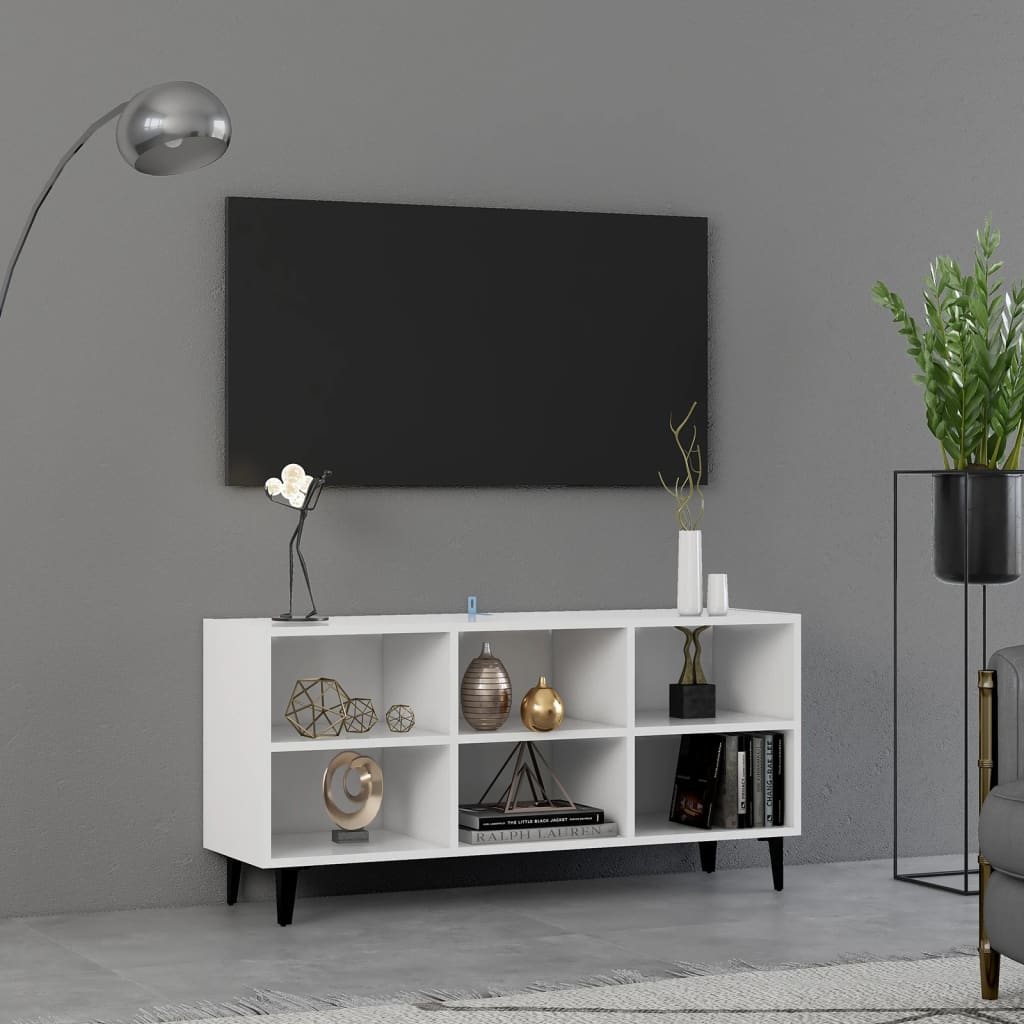 VidaXL Tv-meubel met metalen poten 103,5x30x50 cm wit