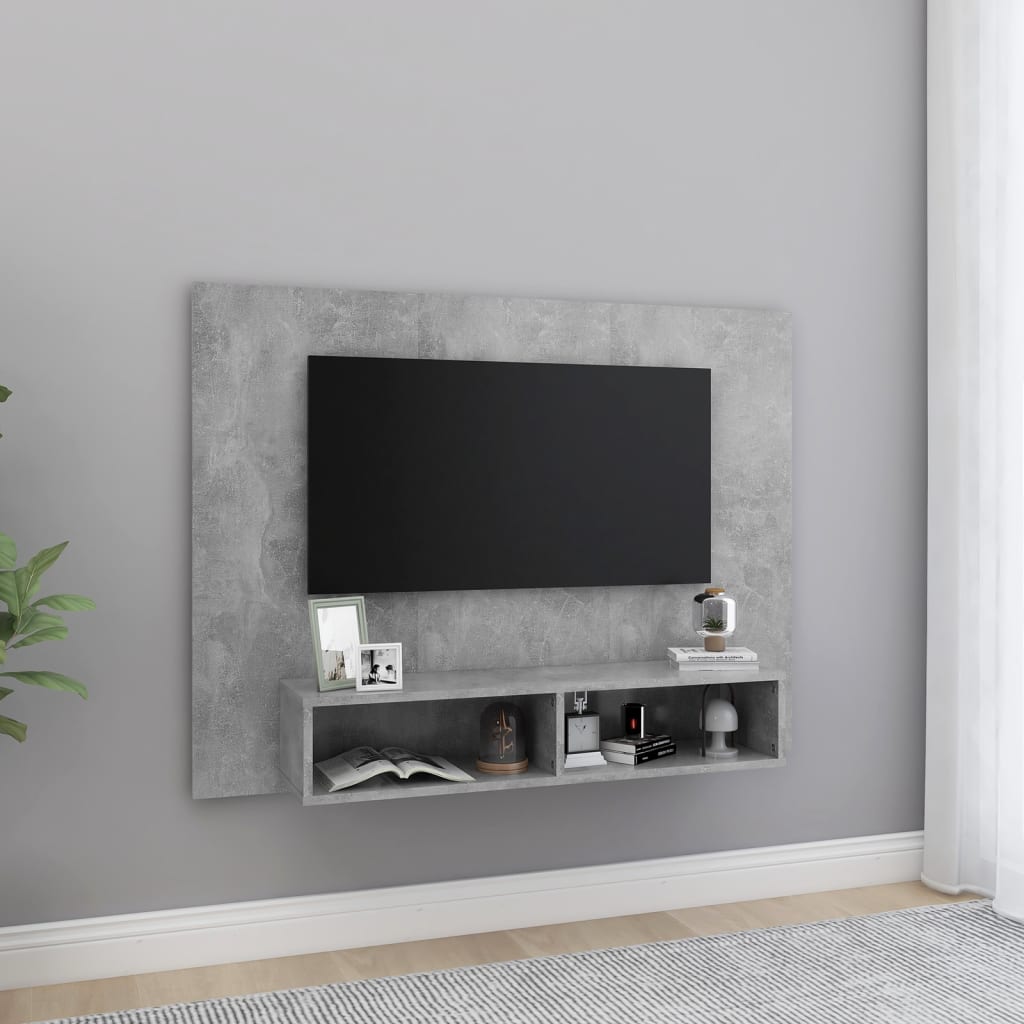 VidaXL Tv-wandmeubel 120x23,5x90 cm bewerkt hout betongrijs
