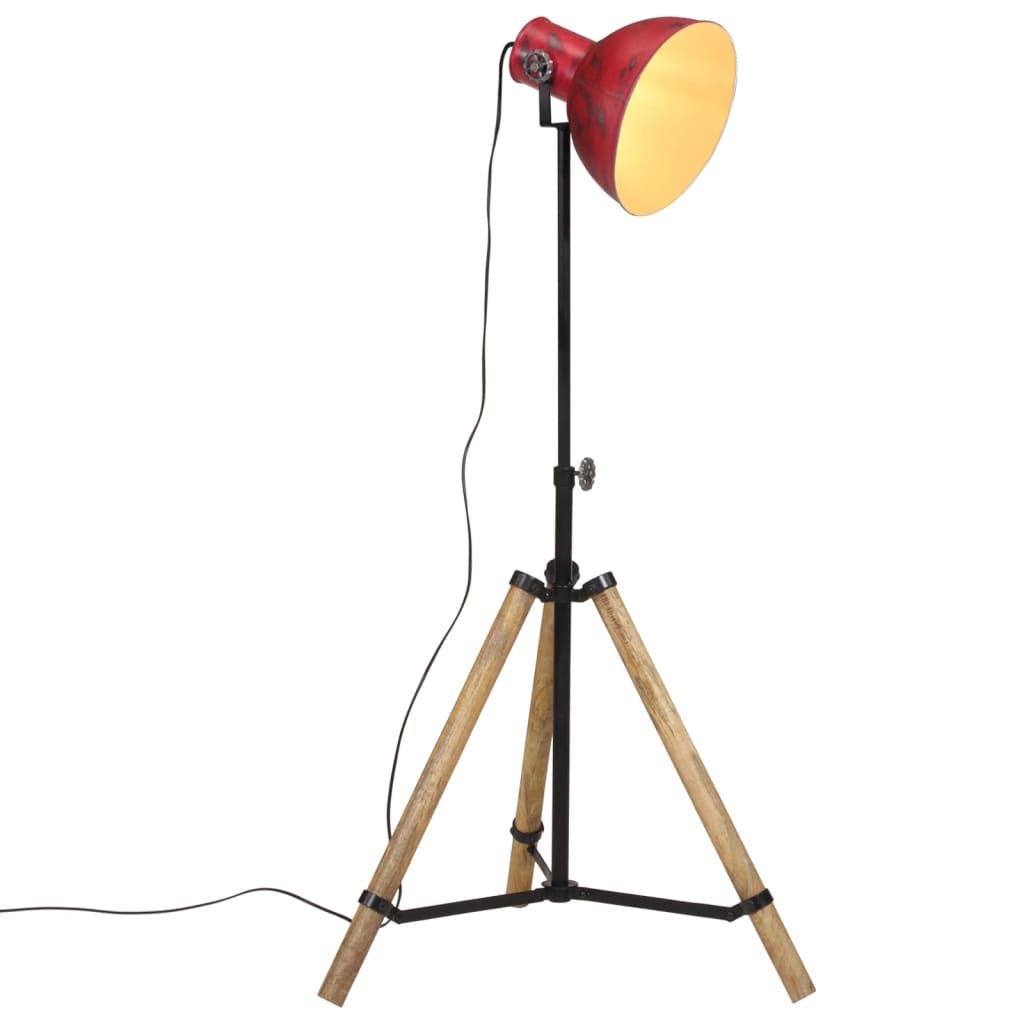 VidaXL Vloerlamp 25 W E27 75x75x90-150 cm verweerd rood