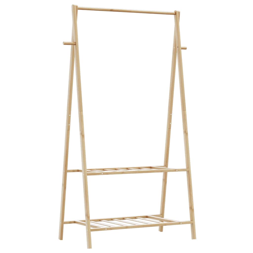 VidaXL Kledingrek met schappen 96x45,5x150,5 cm bamboe