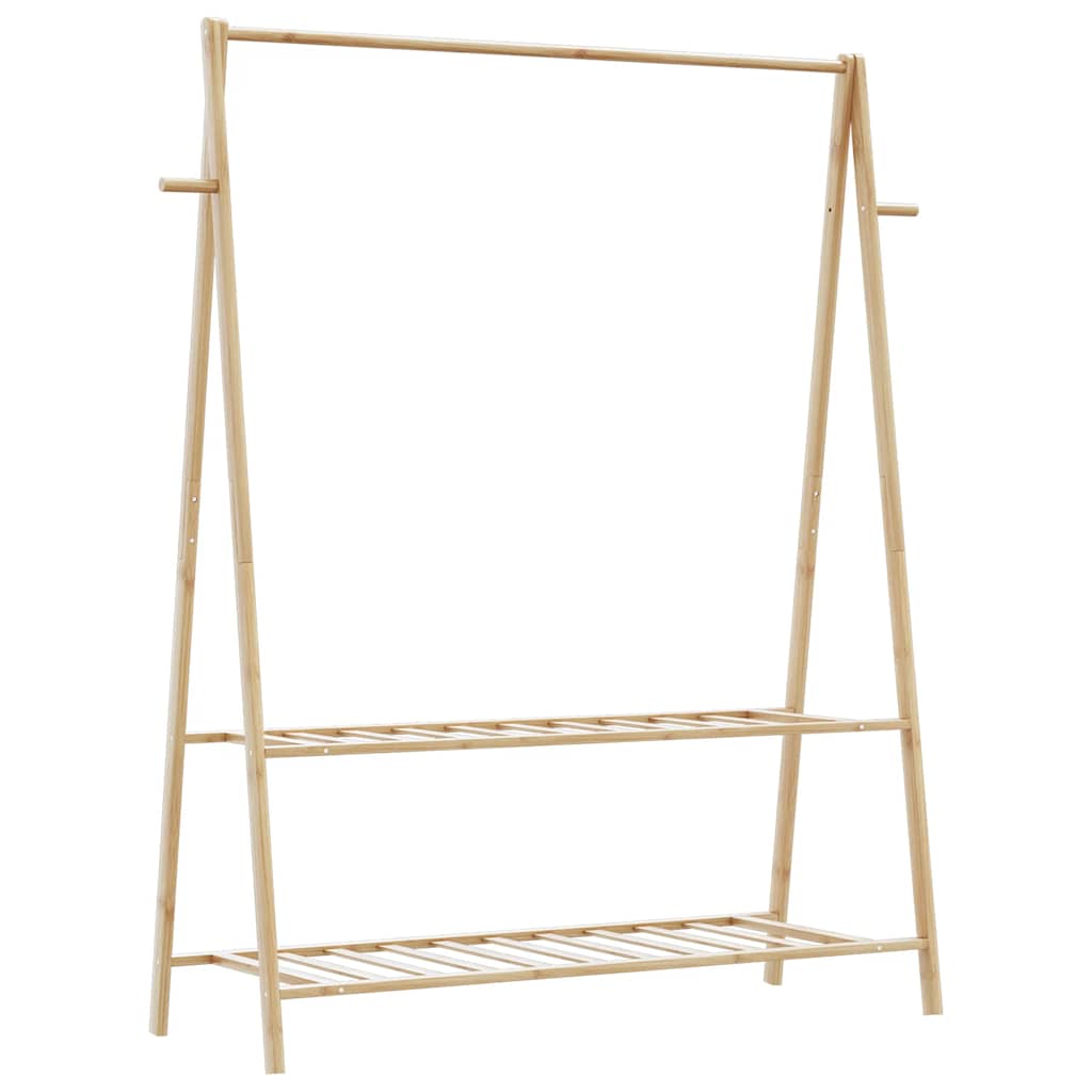 VidaXL Kledingrek met schappen 132x45,5x150,5 cm bamboe
