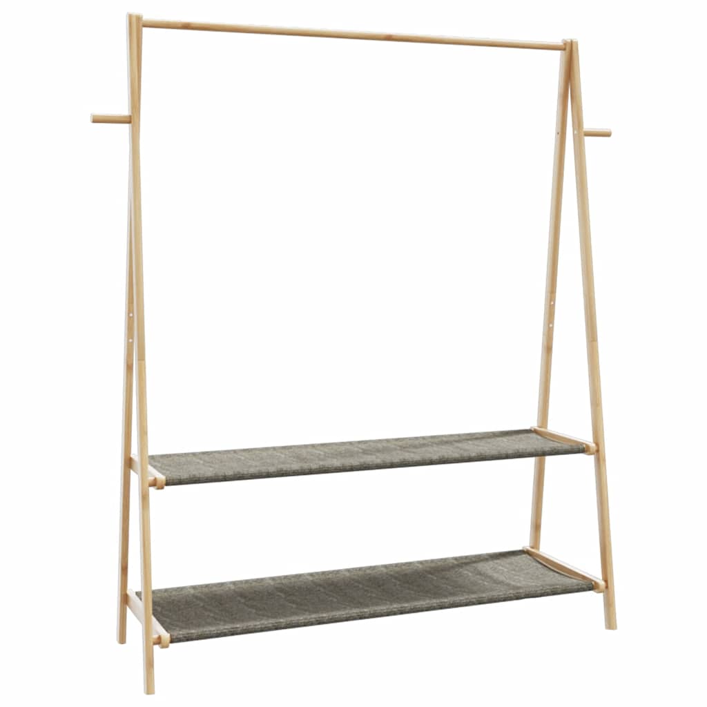 VidaXL Kledingrek met schappen 132x45,5x150,5 cm bamboe