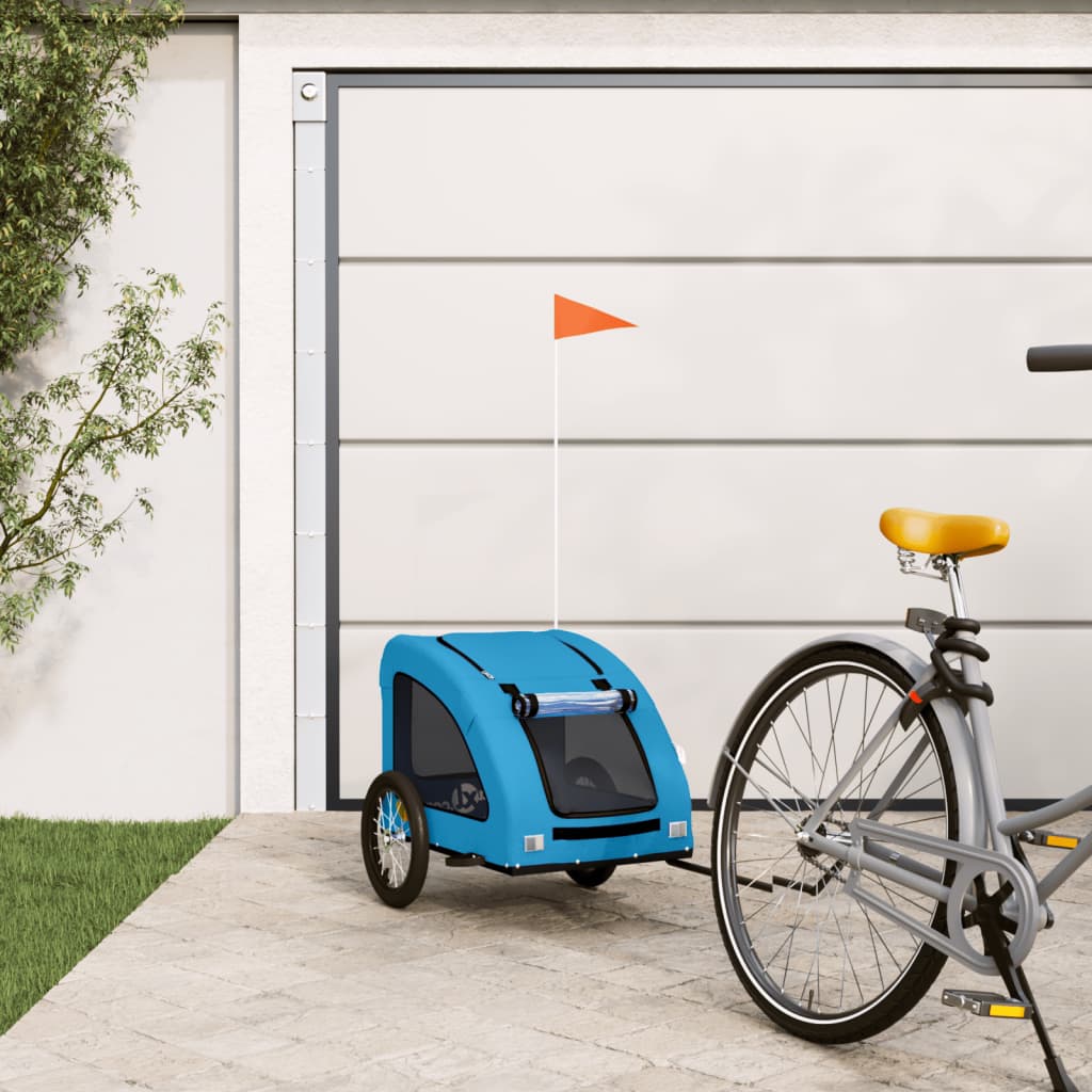 VidaX Hondenfietstrailer oxford stof en ijzer blauw