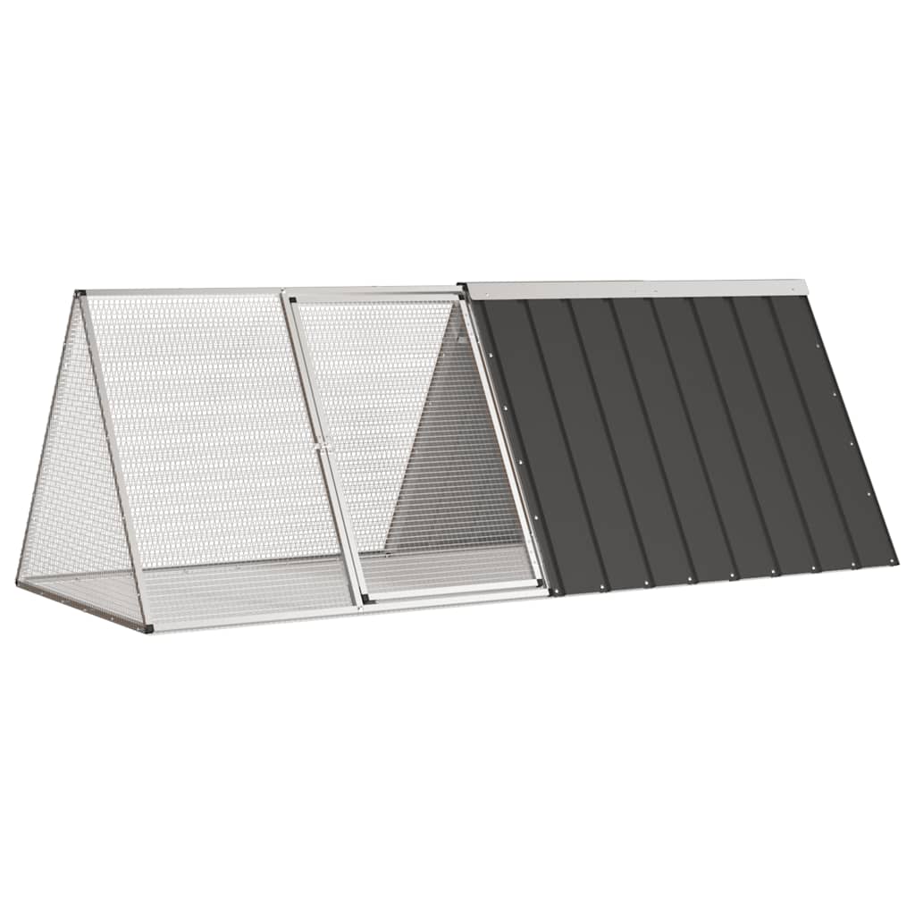 VidaXL Konijnenhok 201,5x80,5x71 cm gegalvaniseerd staal antraciet