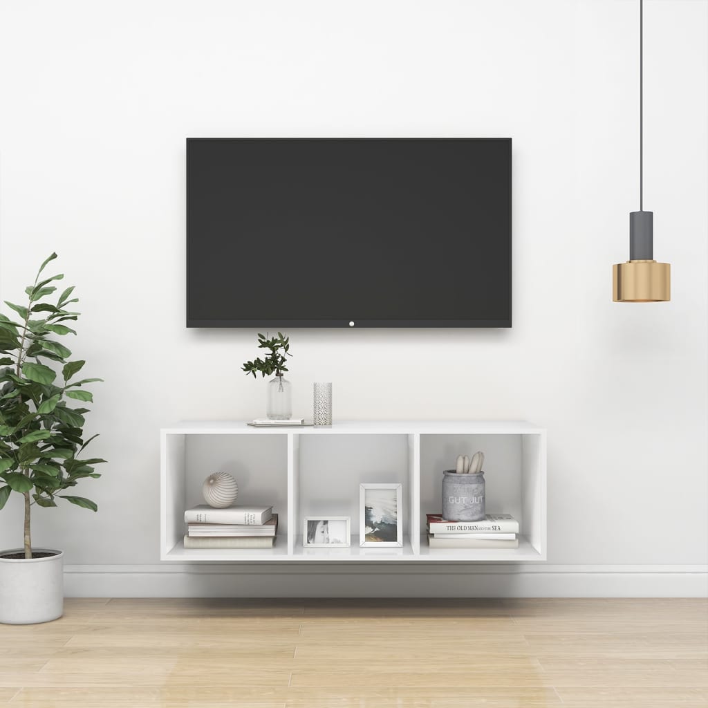 VidaXL Tv-wandmeubel 37x37x107 cm bewerkt hout wit