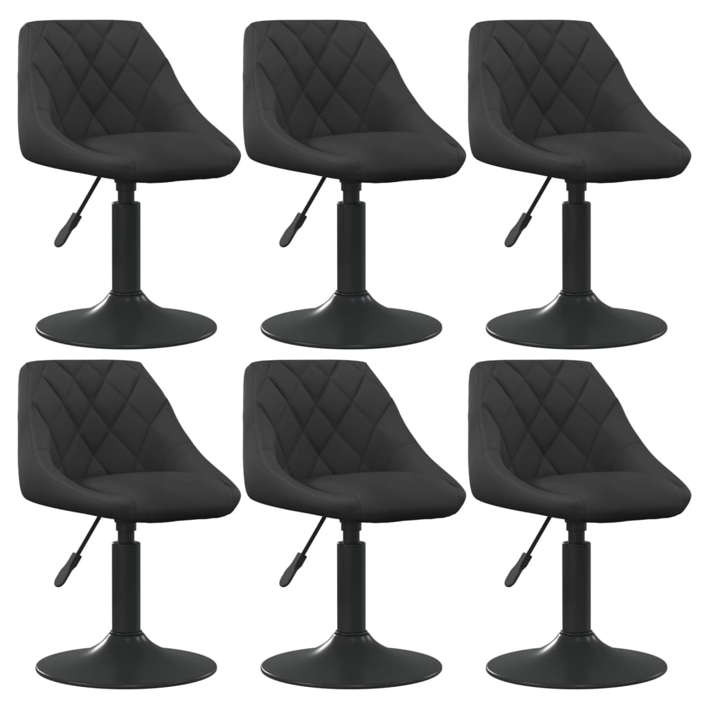 VidaXL Eetkamerstoelen 6 st draaibaar fluweel zwart