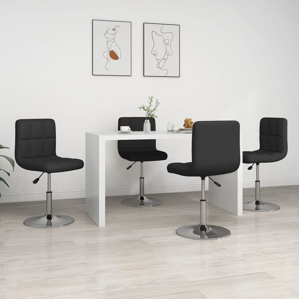 VidaXL Eetkamerstoelen 4 st kunstleer zwart