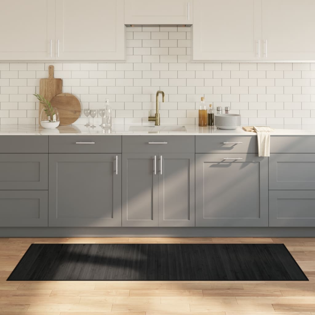 VidaXL Vloerkleed rechthoekig 70x200 cm bamboe zwart