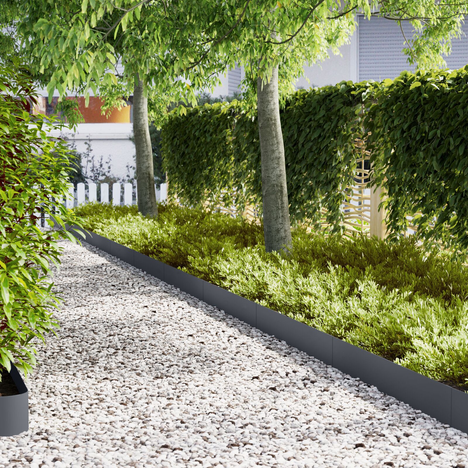 VidaXL Gazonranden 50 st 100x0,5x20 cm staal antraciet