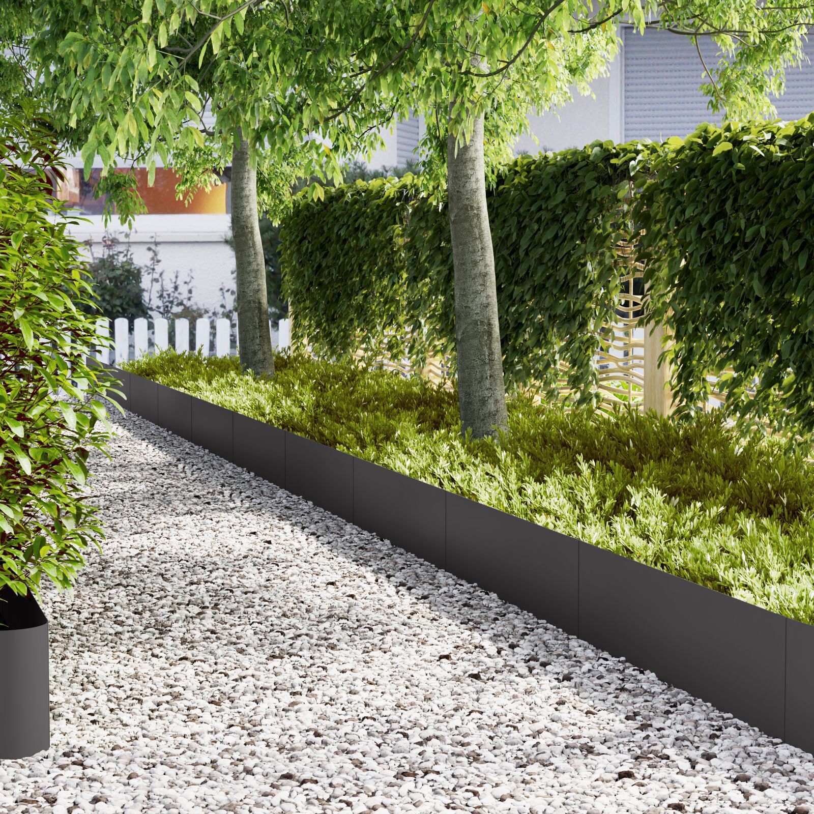 VidaXL Gazonranden 30 st 100x0,5x30 cm staal zwart