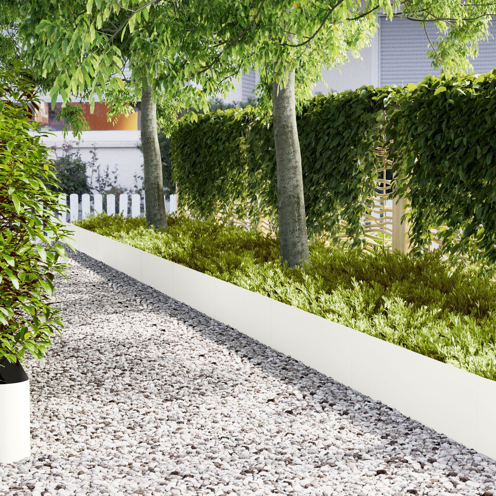 VidaXL Gazonranden 30 st 100x0,5x30 cm staal wit